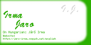 irma jaro business card